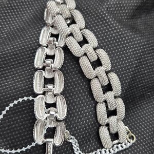 Monet Chunky Silver Chain Bracelet